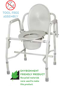 Deluxe Steel Drop-Arm Commode